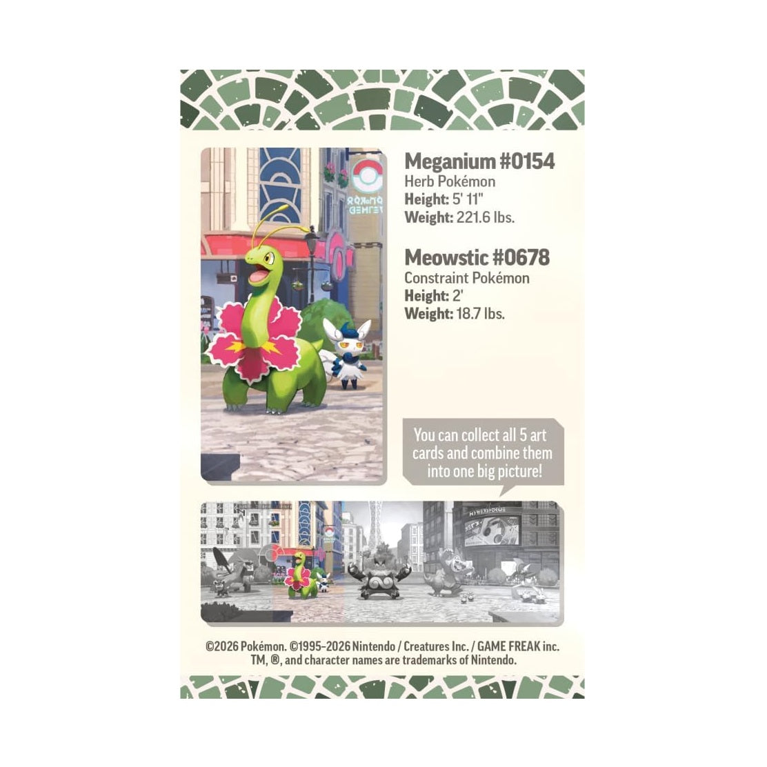 Lumiose City Mini Tin - Meganium & Meowstic-3